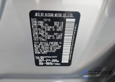 2014 Nissan Quest S from USA, damaged, VIN JN8AE2KP3E9107577